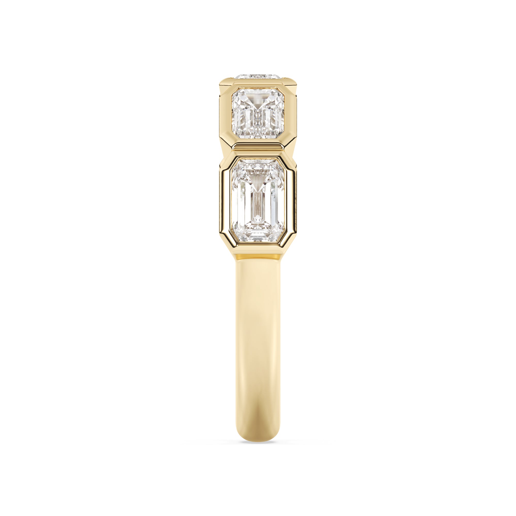 EMERALD BEZEL GOLD BAND