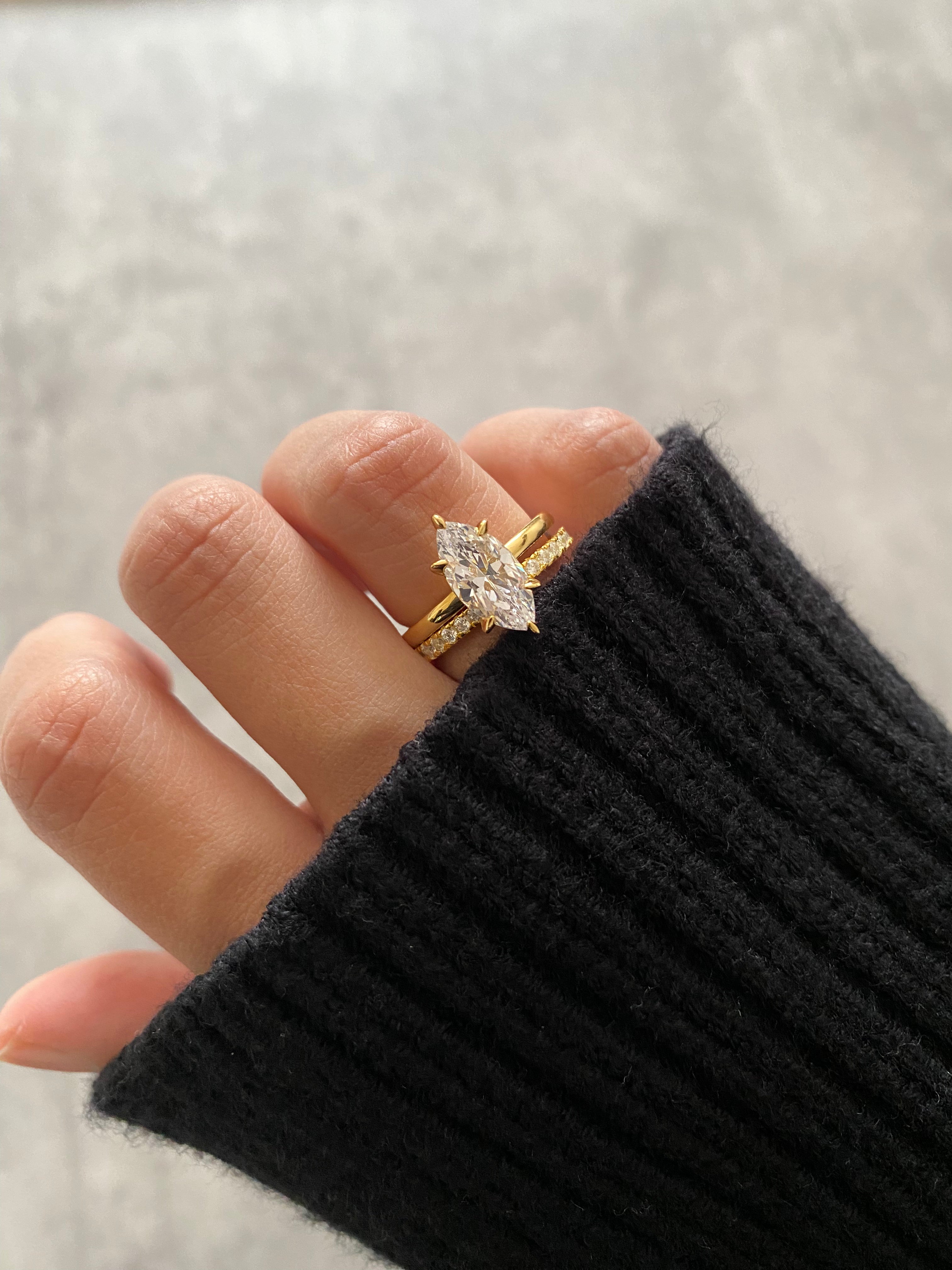 KIRA GOLD MARQUISE SOLITAIRE RING