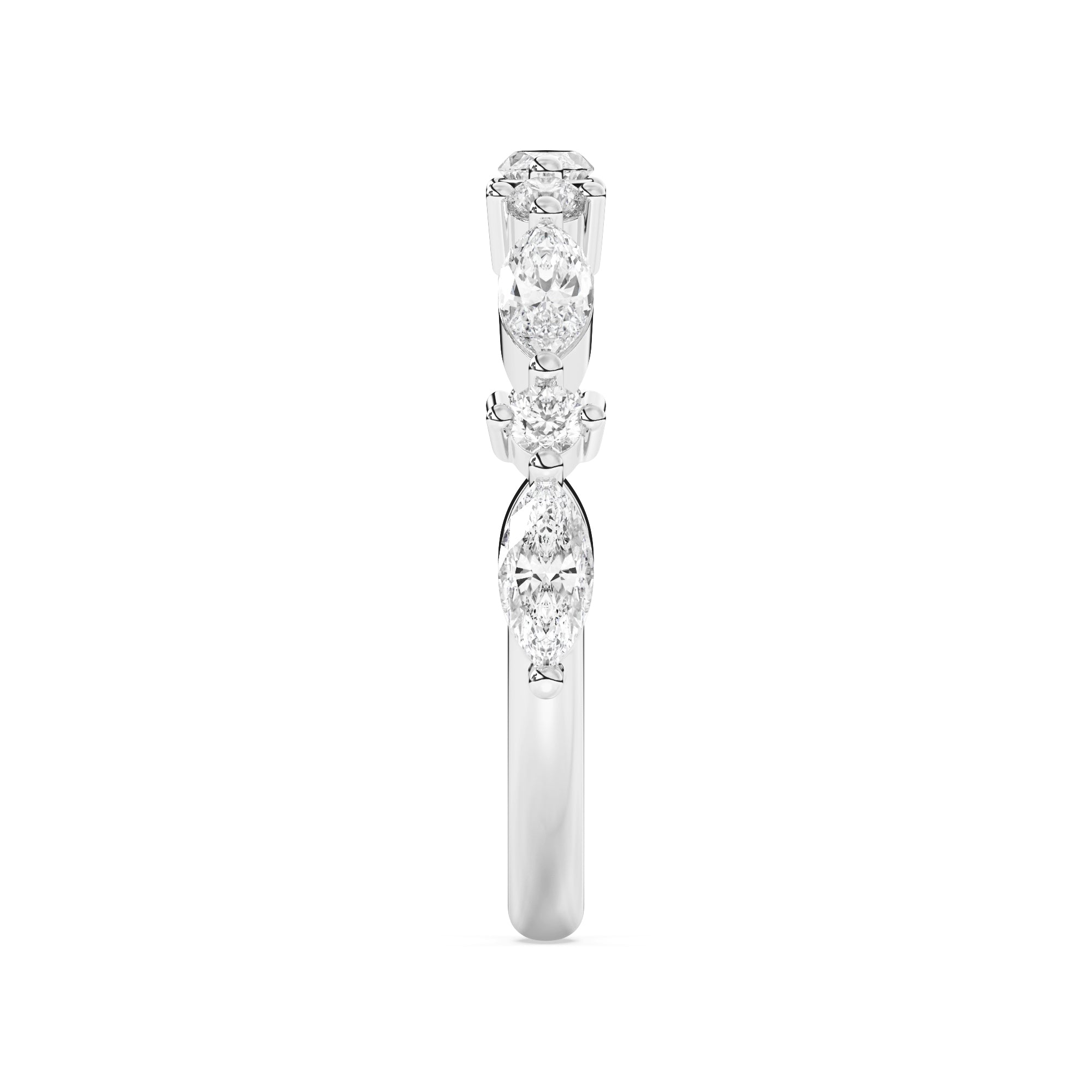 MARQUISE SILVER HALF ETERNITY BAND