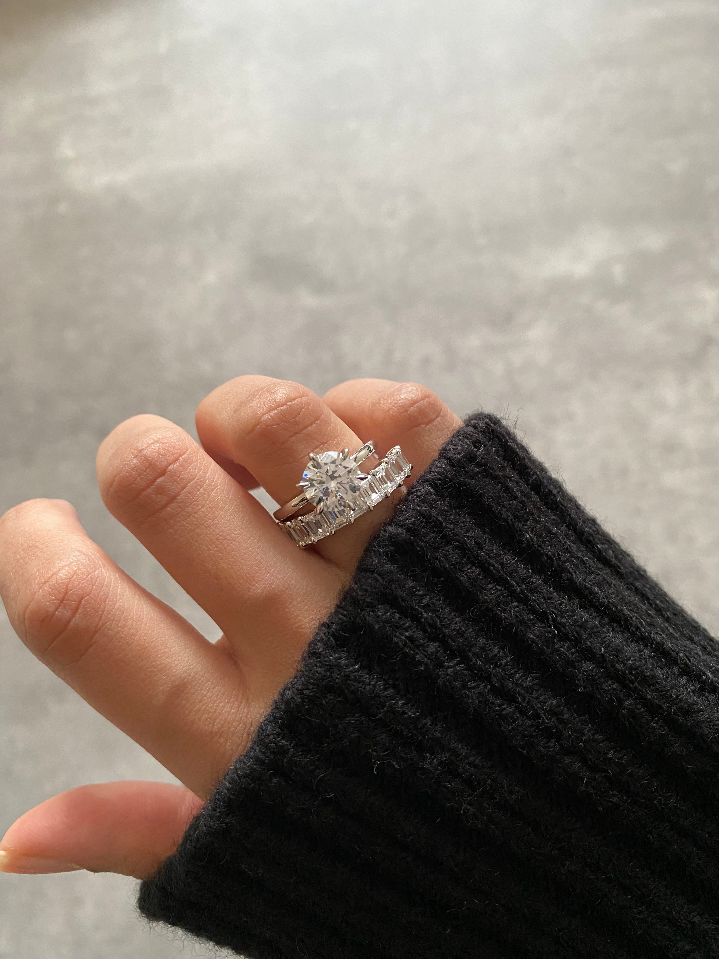 EMERALD HALF ETERNITY RING