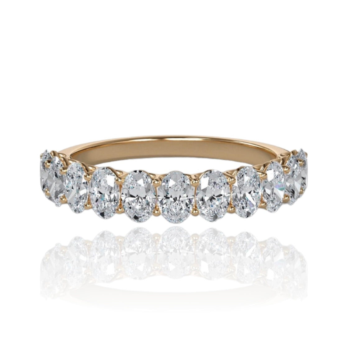 PETITE OVAL HALF ETERNITY BAND | GOLD