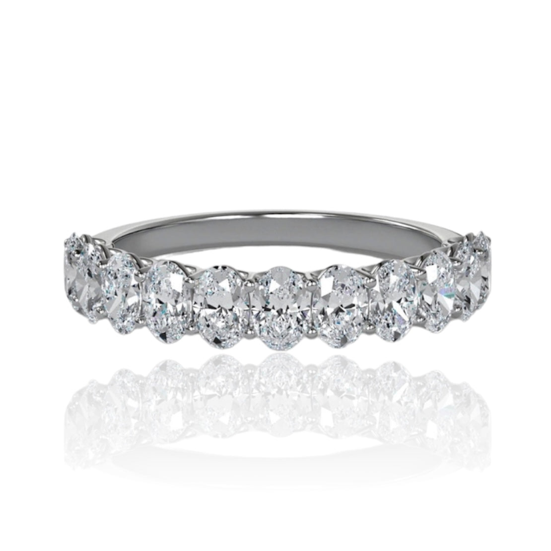 PETITE OVAL HALF ETERNITY BAND | SILVER