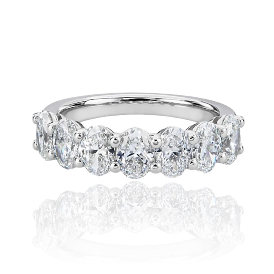 OVAL HALF ETERNITY BAND | SILVER