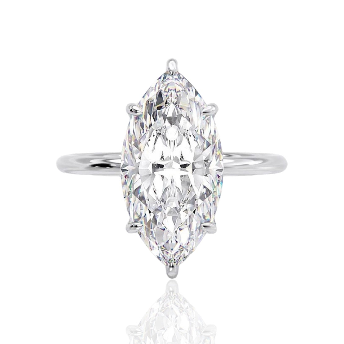 KIRA SILVER MARQUISE SOLITAIRE RING