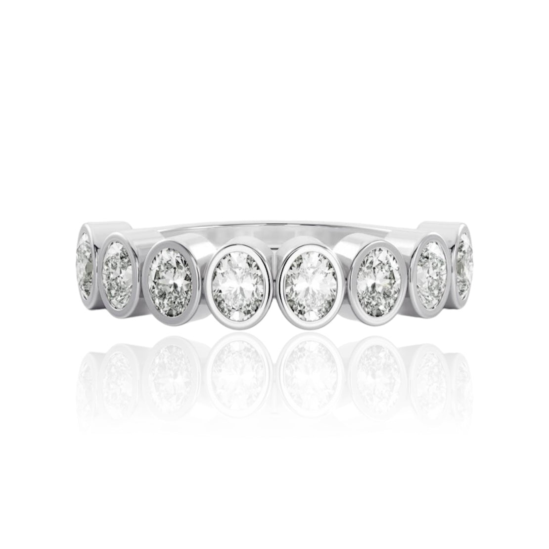 OVAL BEZEL HALF ETERNITY - SILVER