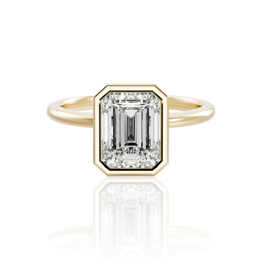 EMERALD GOLD BEZEL RING