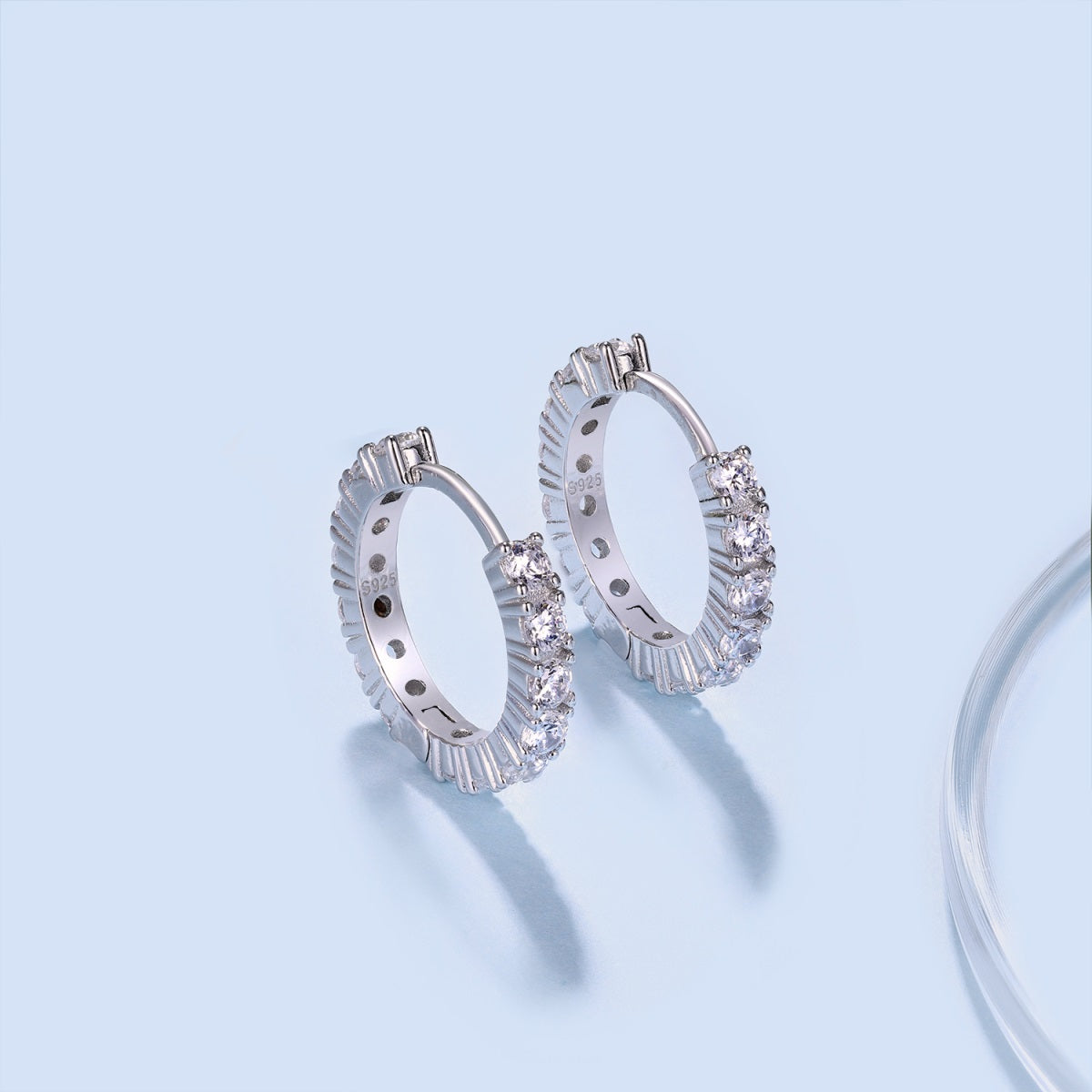 PAVE MINI HUGGIE HOOPS