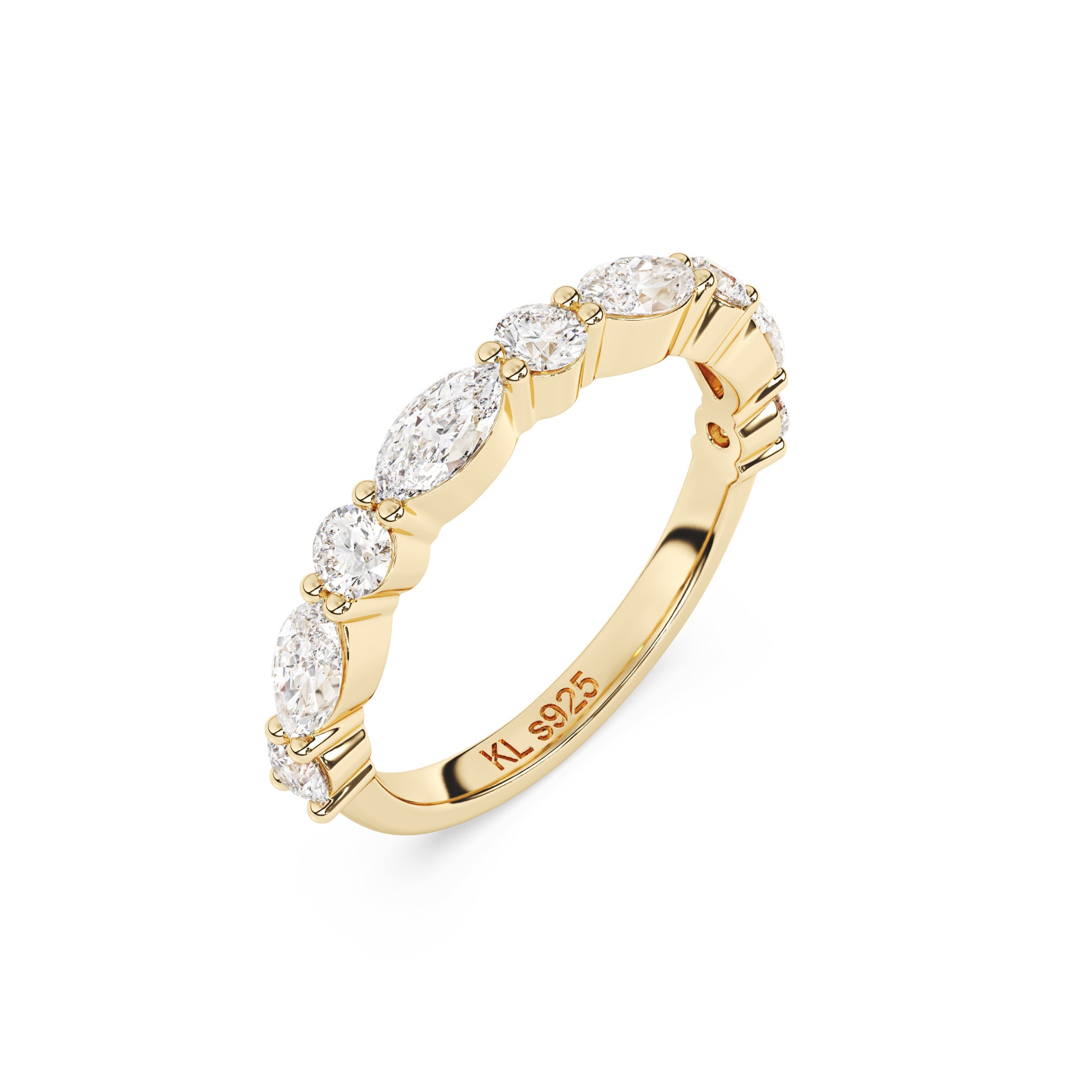 MARQUISE GOLD HALF ETERNITY BAND