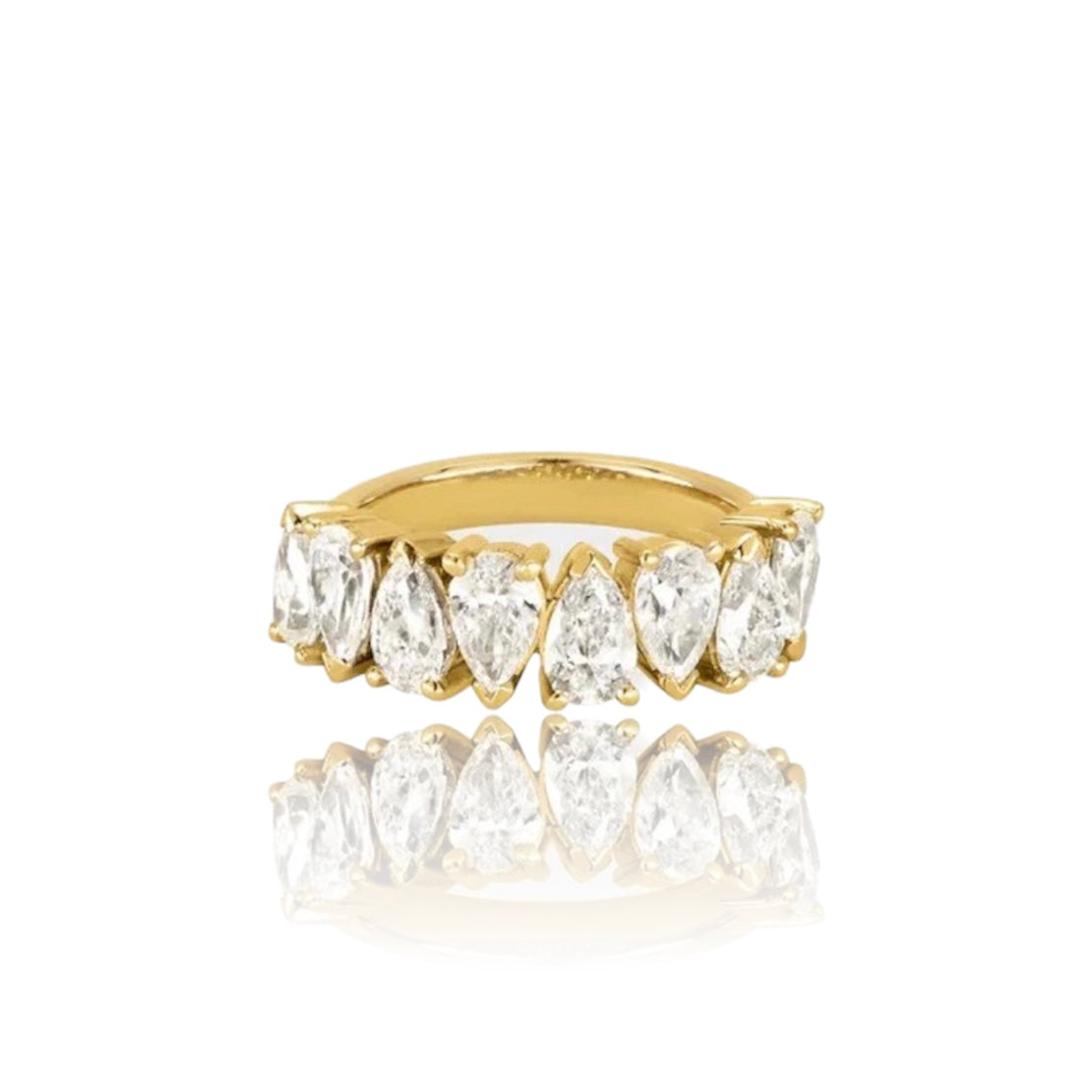 PEAR HALF ETERNITY RING