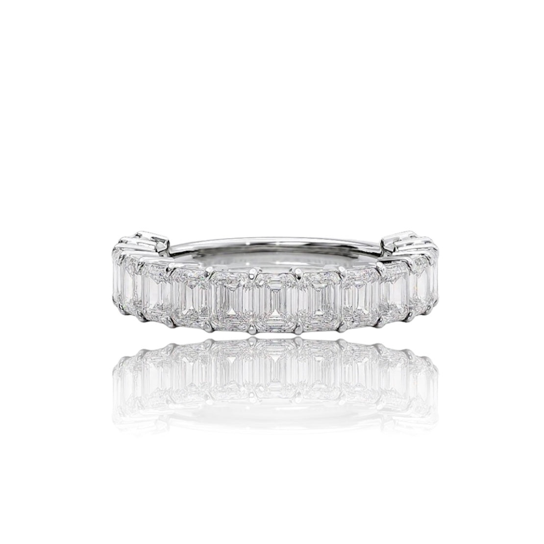 EMERALD HALF ETERNITY RING