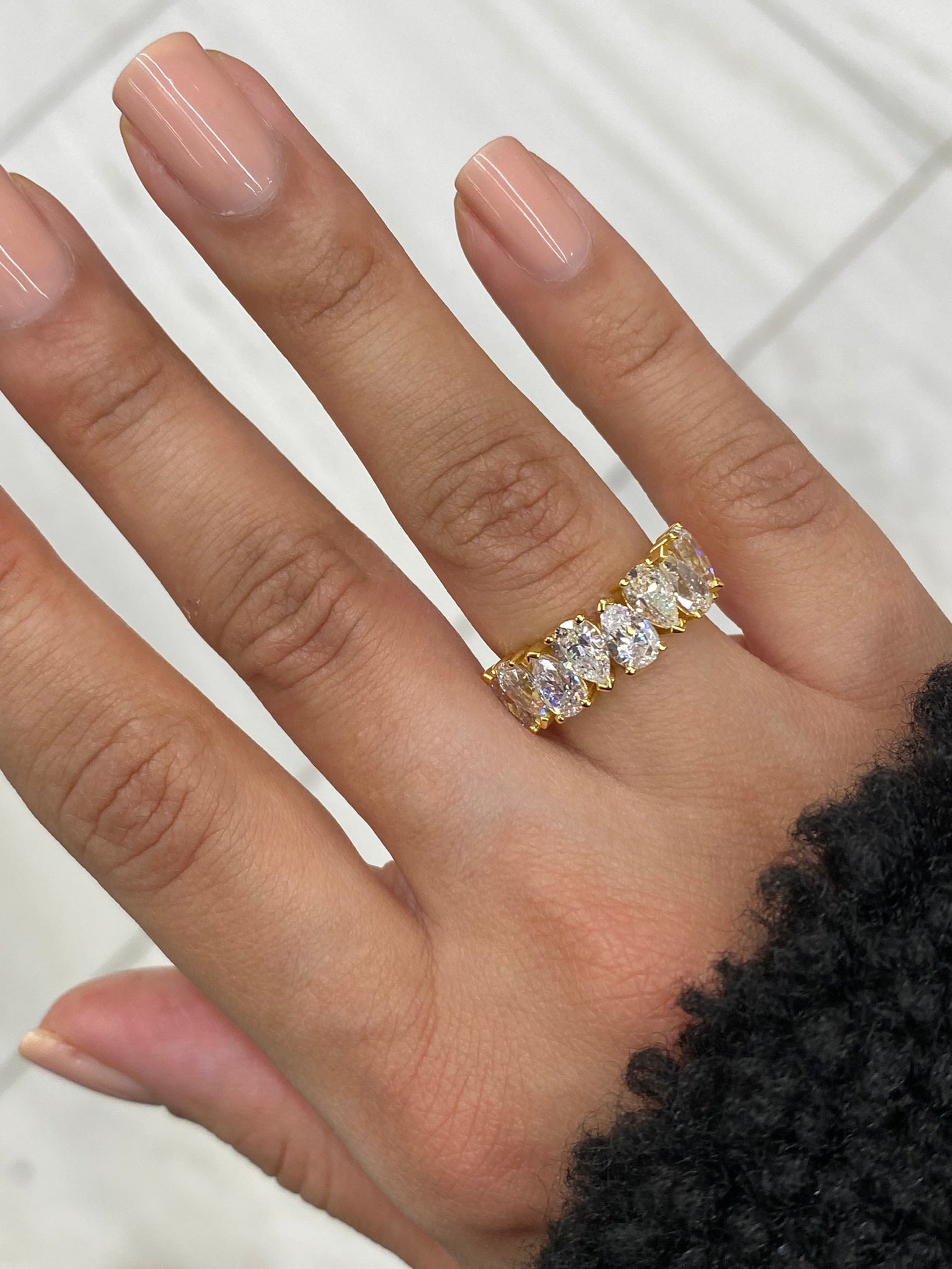 PEAR HALF ETERNITY RING