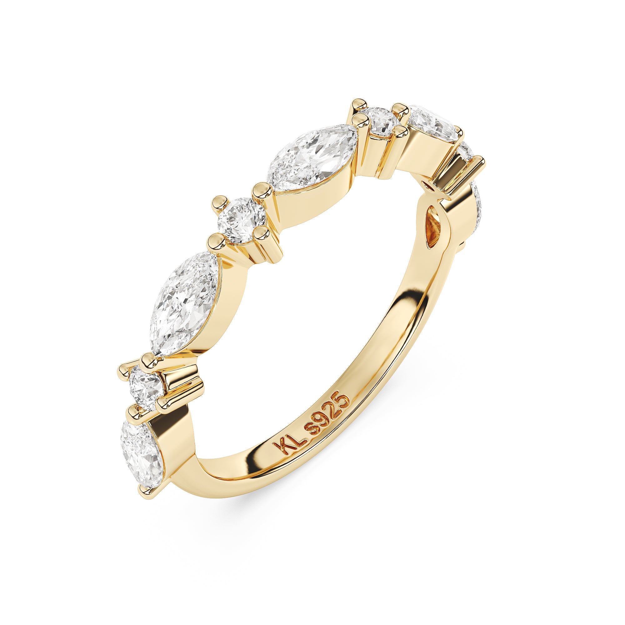 MARQUISE GOLD HALF ETERNITY BAND