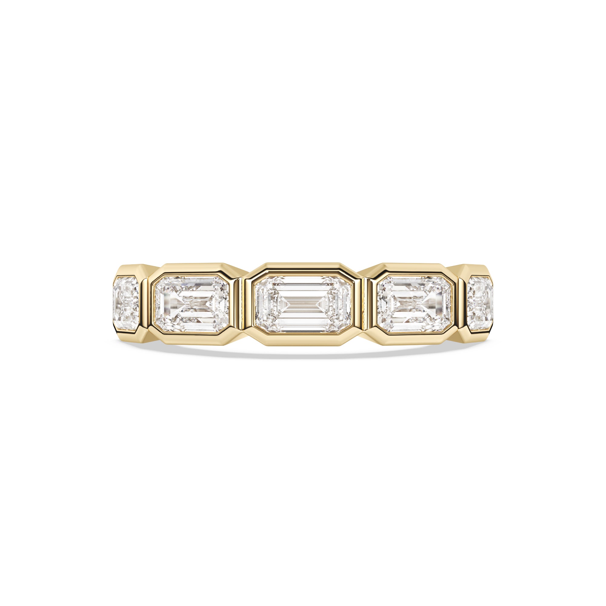 EMERALD BEZEL GOLD BAND