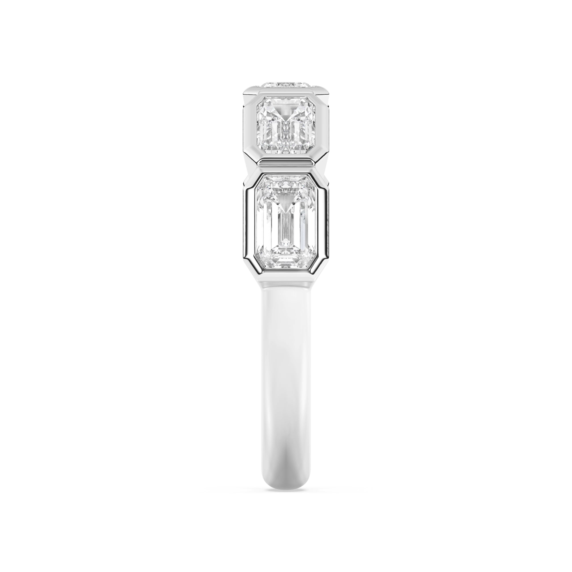 EMERALD BEZEL SILVER BAND