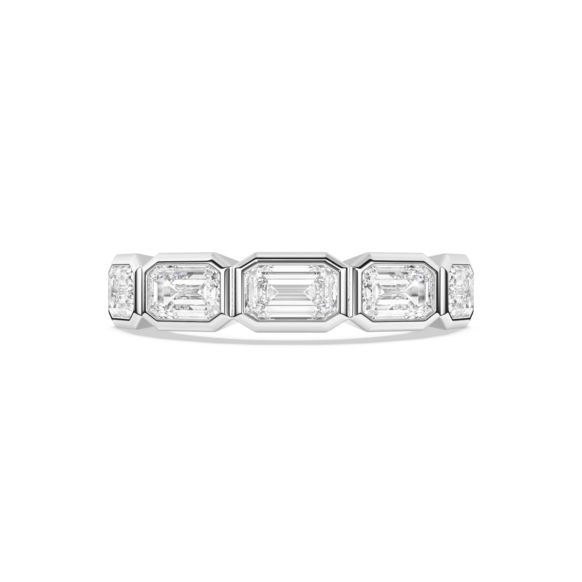 EMERALD BEZEL SILVER BAND