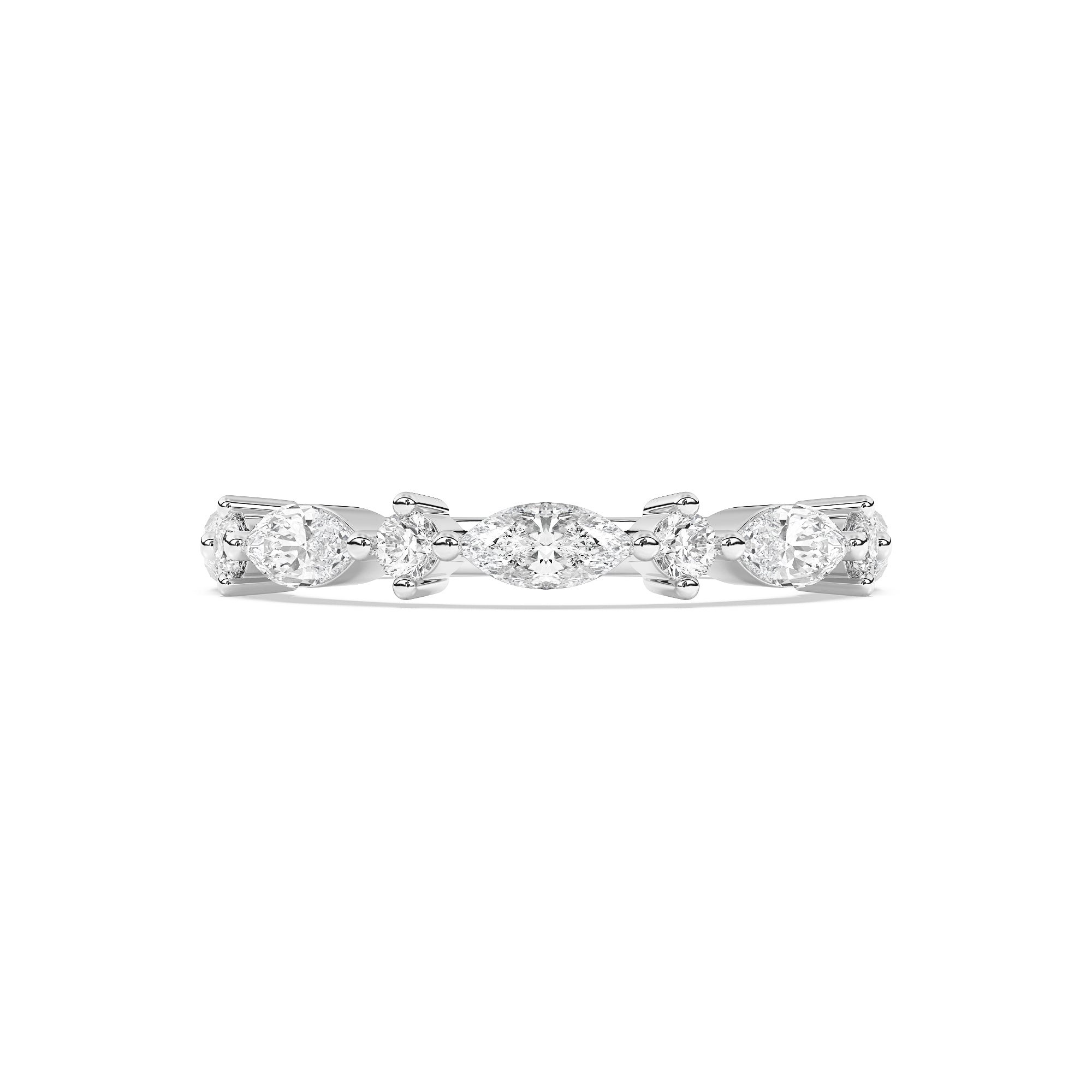 MARQUISE SILVER HALF ETERNITY BAND