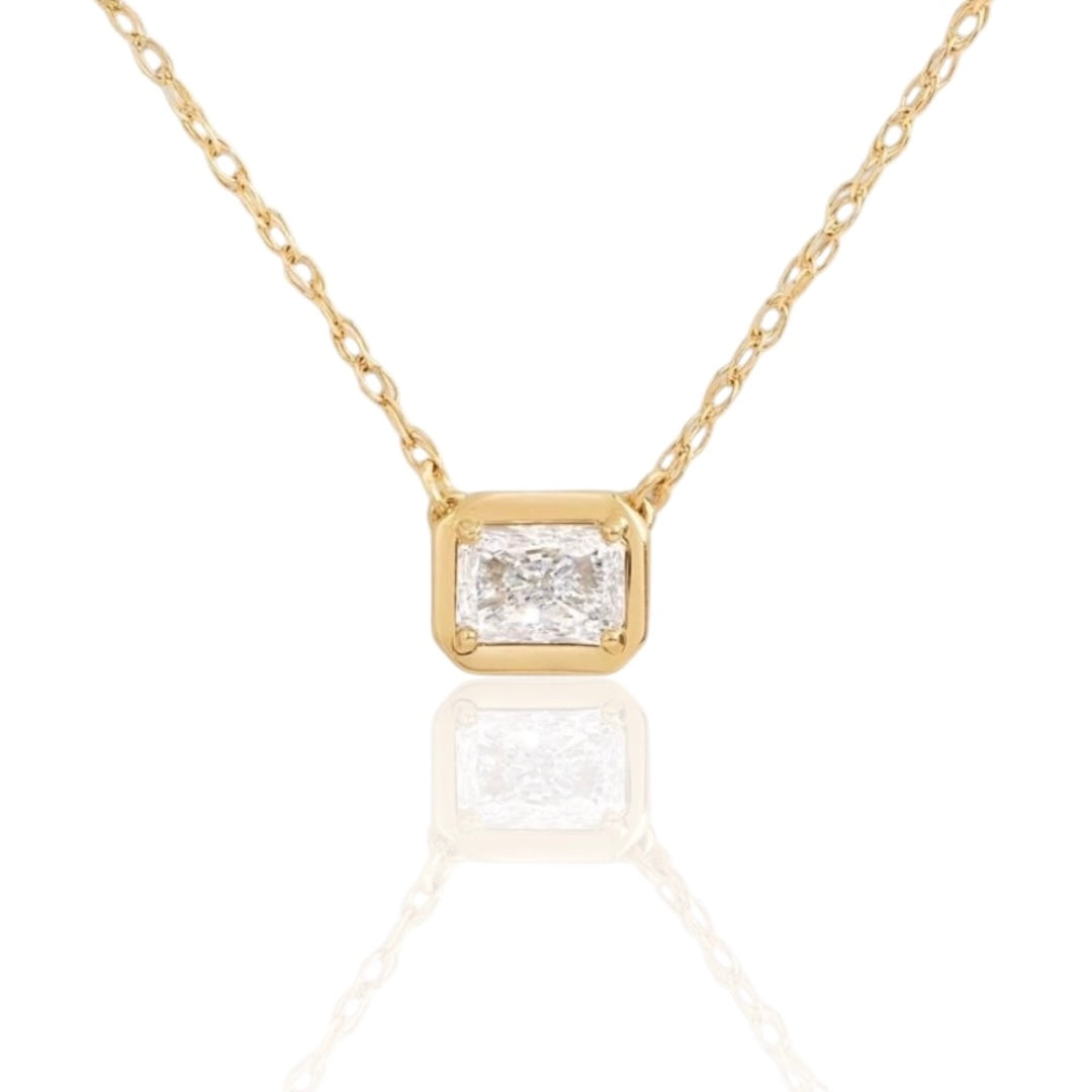 RADIANT BEZEL NECKLACE - GOLD