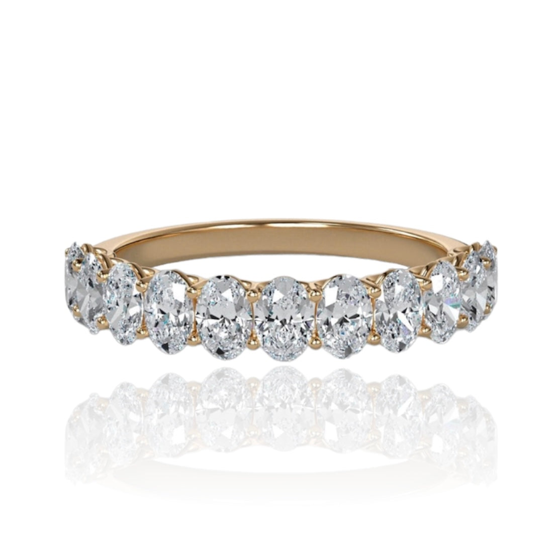 PRE-ORDER PETITE OVAL HALF ETERNITY BAND | GOLD