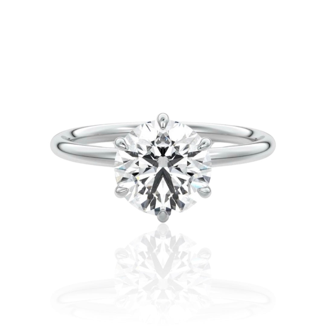 EVA SILVER SOLITAIRE RING