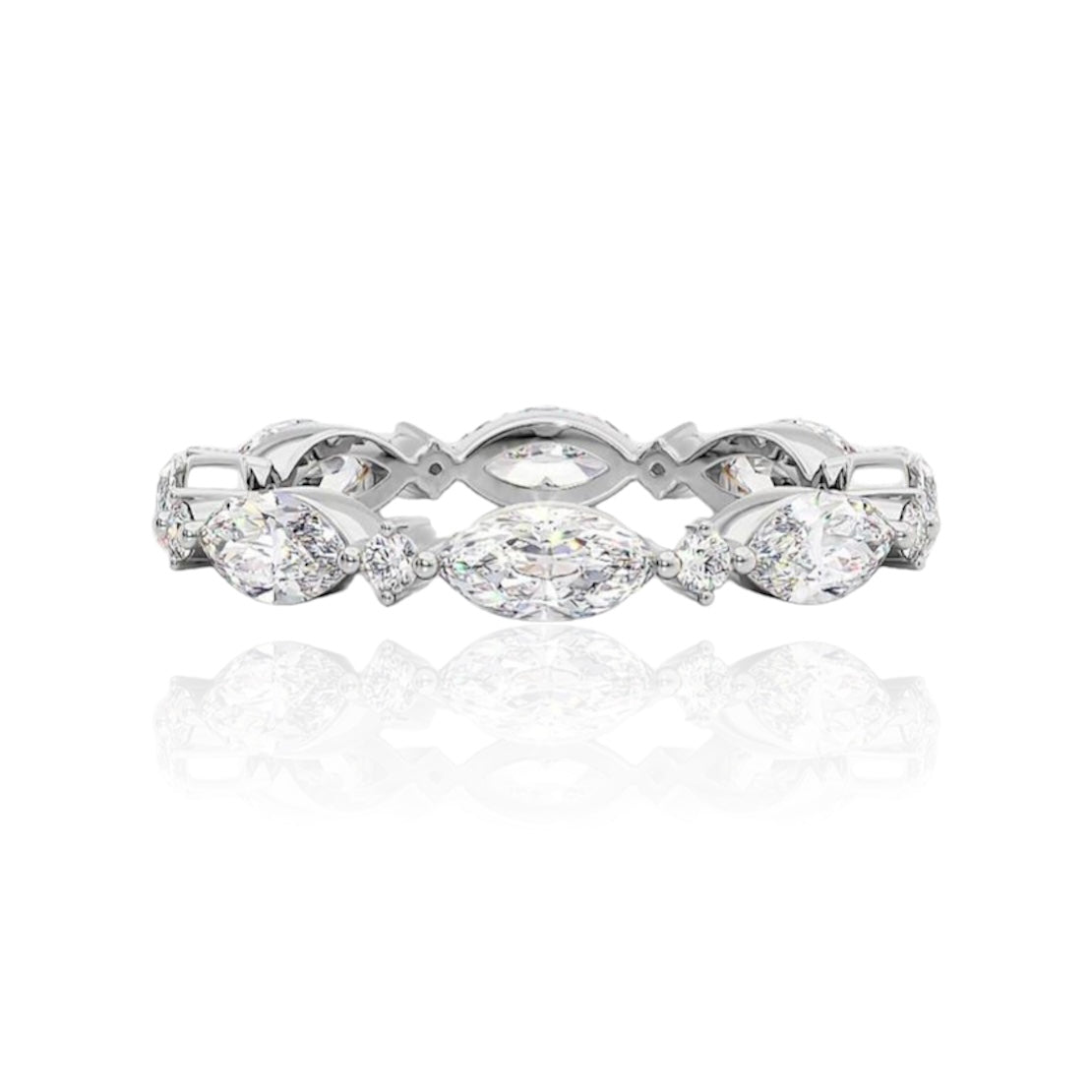 MARQUISE SILVER ETERNITY BAND
